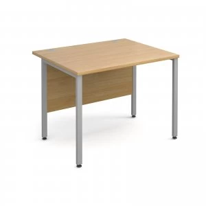 Maestro 25 SL Straight Desk 1000mm x 800mm - Silver H Frame OAK top