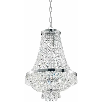 Ideal Lux Lighting - Ideal Lux Caesar - 9 Light Crystal Chandelier Chrome Finish, G9