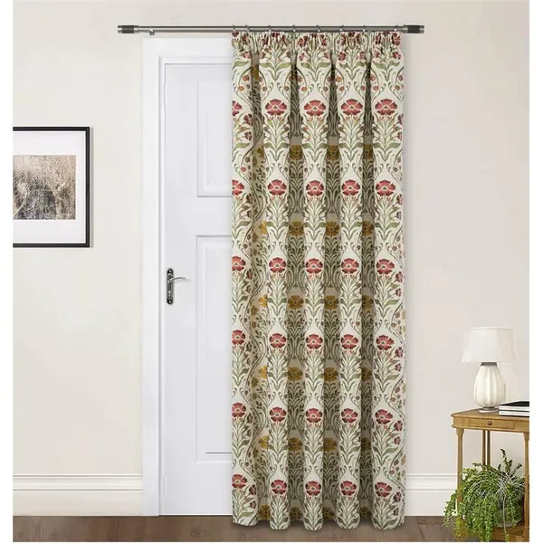 Home Curtains Vermont Tapestry Chenille Lined Door Curtain - Red 65x84