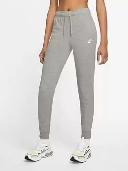 Nike NSW Club Fleece Mid Rise Tight Joggers - Dark Grey Heather, Size XS, Women