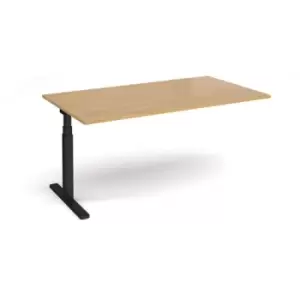 Elev8 Touch boardroom table add on unit 1800mm x 1000mm - Black frame and oak top