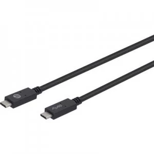 HP USB 2.0 Cable 1x USB C plug 1x USB C plug 2m Black