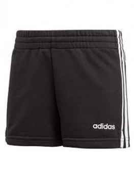 adidas Girls 3-Stripes Shorts - Black, Size 13-14 Years, Women