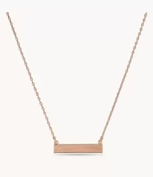 Fossil Women Rose Gold-Tone Brass Pendant Necklace