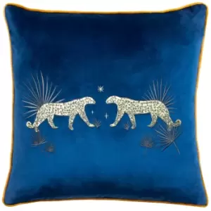 Dusk Leopard Cushion Navy