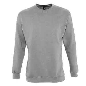 SOLS Mens Supreme Plain Cotton Rich Sweatshirt (S) (Grey Marl)