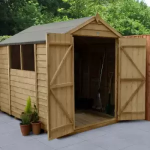 Forest Garden Overlap Pressure Treated 8' x 6' Apex Double Door Shed w/ Installation