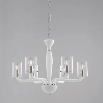 Fan Europe Lighting - Fan Europe AURORA 6 Light Chandeliers with Shades White 68x48cm