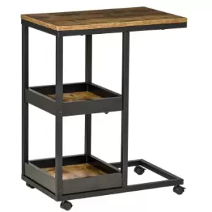 HOMCOM Wooden 2 Tier Storage Shelf