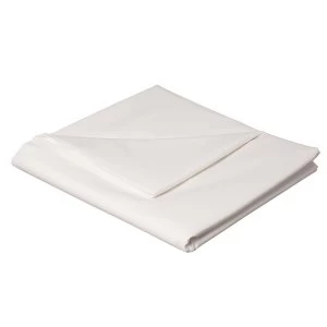 Catherine Lansfield White Non-Iron Plain Dye Flat Sheet - Double