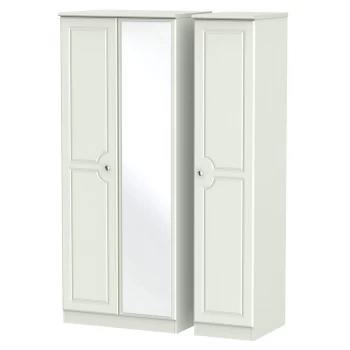 Robert Dyas Montego Ready Assembled 3-Door Mirrored Wardrobe - Ash Grey