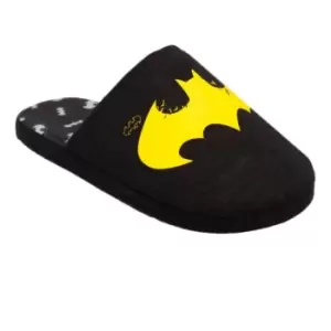 Batman Mens Distressed Logo Slippers (9 UK-10 UK) (Black/Yellow)