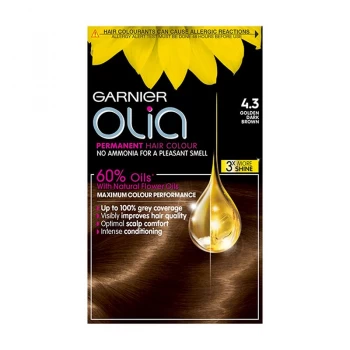 Garnier Olia 4.3 Dark Golden Brown Permanent Hair Dye Brunette