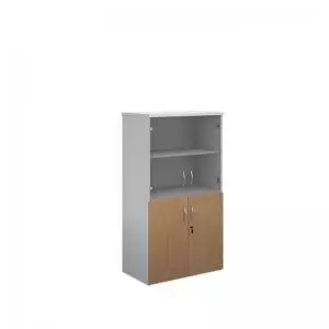 Duo combination unit with glass upper doors 1440mm high with 3 shelves