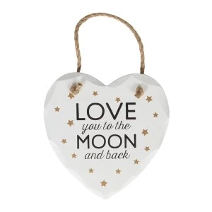 Sass & Belle Love You To The Moon Golden Stars Heart Plaque