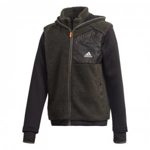 adidas Boys Winter Track Top Loose - Khaki/Black