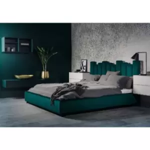 Glexton Bed Super King Plush Velvet Green