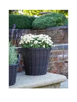 Ivyline Polyrattan Willow Lined Basket / Planter - 40Cm