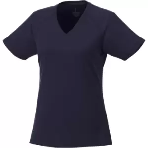 Elevate Womens/Ladies Amery Short Sleeve Cool Fit V-Neck T Shirt (L) (Navy)