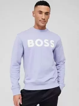 BOSS WeBasicCrew Sweatshirt - Light Purple , Light Purple, Size L, Men