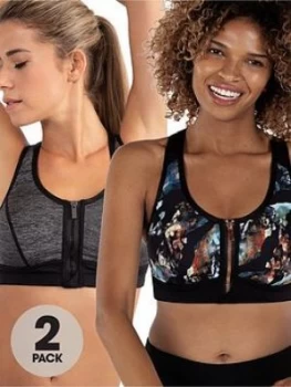 Dorina Exclusive Extreme 2 Pack Non Padded Sports Bra - Greymulti