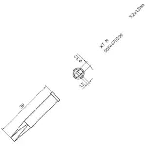 Weller T0054470299 XT M Soldering Tip Chisel 3.2mm x 1.2mm