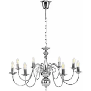 Minisun - 8 Way Ceiling Light Chandelier - Chrome