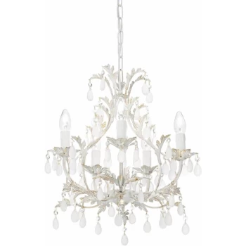 Ideal Lux Lighting - Ideal Lux Cascina - 5 Light Chandelier Gold, White Finish, E14