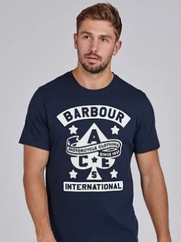 Barbour International Steering Graphic T-Shirt - Navy, Size L, Men