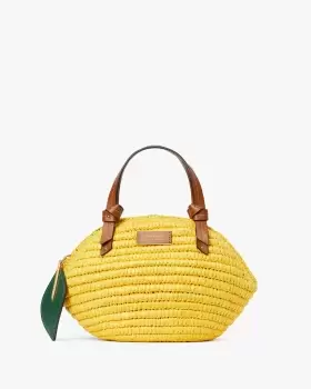 Kate Spade Lemon Drop Straw 3D Crossbody Tote Bag Bag, Dandelion Yellow Multi, One Size