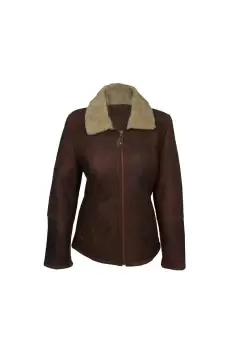 Hillary Aviator Sheepskin Coat