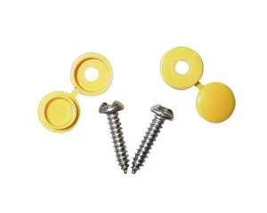 Number Plate Screws & Caps - Yellow - No. 8 x 3/4in. - Pack Of 2 PWN644 WOT-NOTS