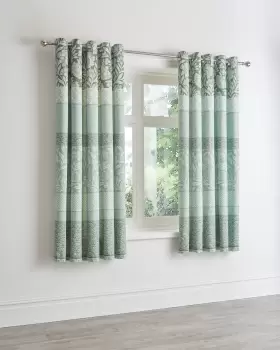 Cotton Traders Elizabeth Eyelet Curtains in Green