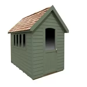 Forest Retreat 8X5 Apex Pressure Treated Overlap Green Shed With Floor - Assembly Service Included