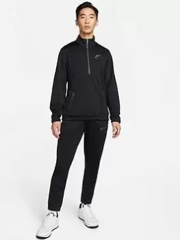 Nike NSW Polyknit Quarter Zip Tracksuit - Black/Grey, Size S, Men