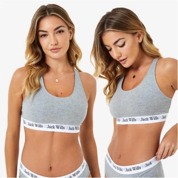 Jack Wills Dibsdall Multipack Bralette 2 Pack - Grey Marl