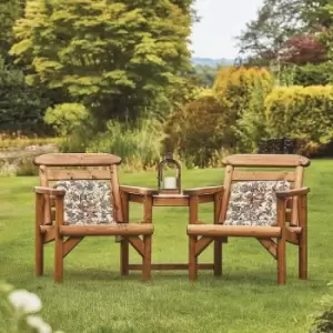 Thornton Wooden Rustic Alcove Companion Love Seat Garden Chair 2 Seater - Woodshaw