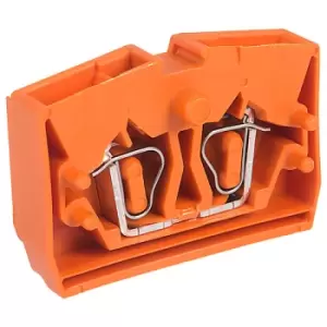 Wago 264-326 2-Cndtr. Fixing Flange Centre Terminal Block Orange