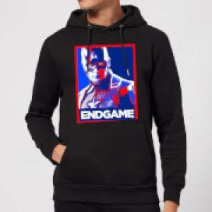 Avengers Endgame Captain America Poster Hoodie - Black