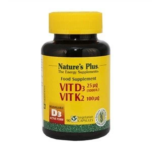 Natures Plus Vitamin D3 1000 IUVitamin K2 100 mcg Vcaps 90 Caps