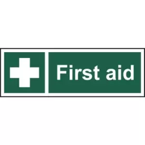 First Aid Sign - Rigid 1mm PVC Board - 100 x 300mm