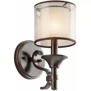 Loops - Wall Light light umber metallic frosted Shade Mission Bronze LED E14 60W