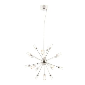 Endon Directory Lighting - Endon Glacier - LED 18 Light Spherical Pendant Chrome, Acrylic With Bubbles