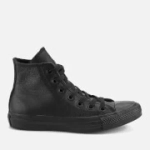 Converse Chuck Taylor All Star Leather Hi-Top Trainers - Black Mono - UK 11