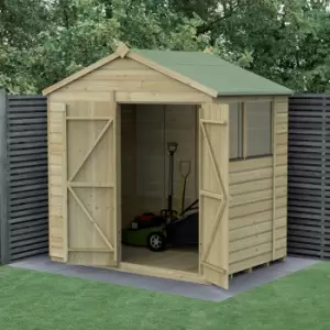 7' x 5' Forest Beckwood 25yr Guarantee Shiplap Pressure Treated Double Door Apex Wooden Shed (2.28m x 1.53m)