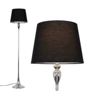 Faulkner Chrome Floor Lamp with Black Aspen Shade