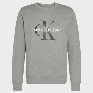 CK Jeans Mens Iconic Monogram Sweatshirt - Mid Grey Heather - XL