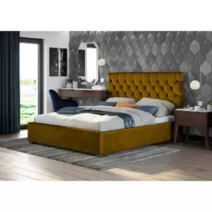 Envisage Trade - Rosiana Upholstered Beds - Plush Velvet, Small Double Size Frame, Mustard - Mustard