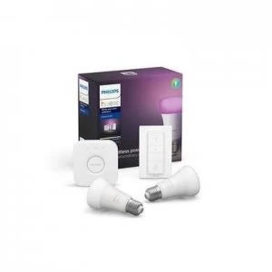 Philips Hue White and Colour Ambiance E27 Bridge + Dimmer Starter Kit