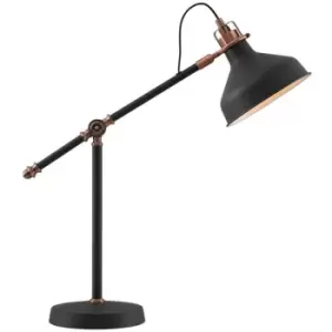 Luminosa Lighting - Adjustable Table Task Lamp, 1 x E27, Sand Black, Copper, White